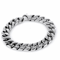 Titanium Steel Bracelet, twist oval chain & for man, original color, 11mm Approx 9 Inch 