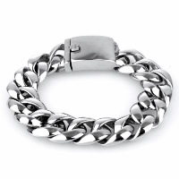 Titanium Steel Bracelet, twist oval chain & for man, original color, 18.80mm Approx 9 Inch 