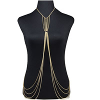 Iron Body Chain, gold color plated, twist oval chain, nickel, lead & cadmium free, 50-100cm Approx 19.5 Inch, Approx  39 Inch 