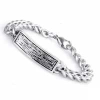 Titanium Steel Bracelet, curb chain & for man & blacken, 12.50mm Approx 8.6 Inch 