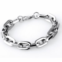 Titanium Steel Bracelet, oval chain & for man, original color, 11.50mm Approx 8.2 Inch 