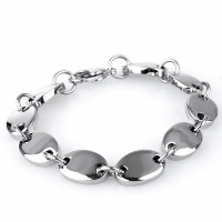 Titanium Steel Bracelet, bar chain & for man, original color, 12mm Approx 8.2 Inch 