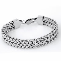 Titanium Steel Bracelet, curb chain & for man, original color, 12mm Approx 8.5 Inch 