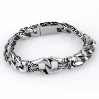 Titanium Steel Bracelet, twist oval chain & for man & blacken, 15.50mm Approx 8.6 Inch 