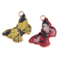Zinc Alloy Animal Pendants, Butterfly, gold color plated, enamel nickel, lead & cadmium free Approx 1mm 
