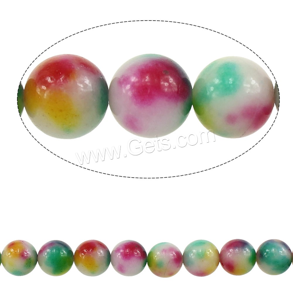 Dyed Jade Beads, Dyed Marble, Round, more sizes for choice, mixed colors, Length:15 Inch, Sold By Strand