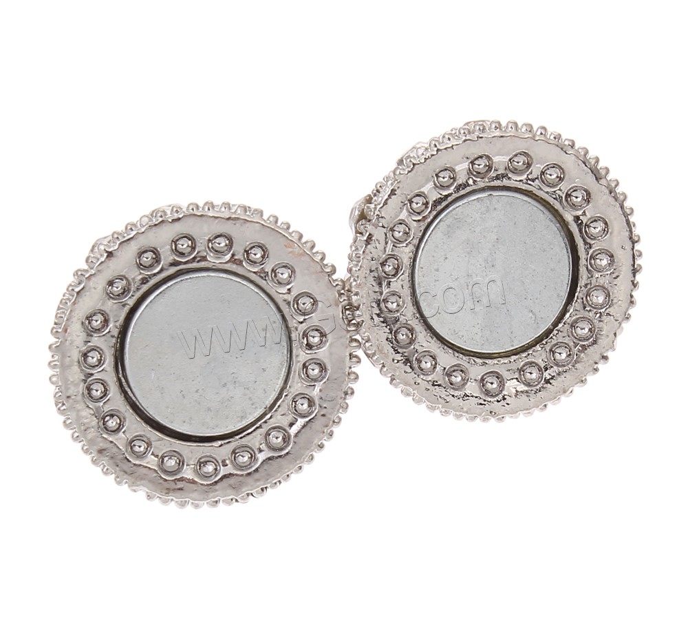 Zinc Alloy Magnetic Clasp, Round, plated, with rhinestone & single-strand, more colors for choice, 26x19mm, Sold By PC
