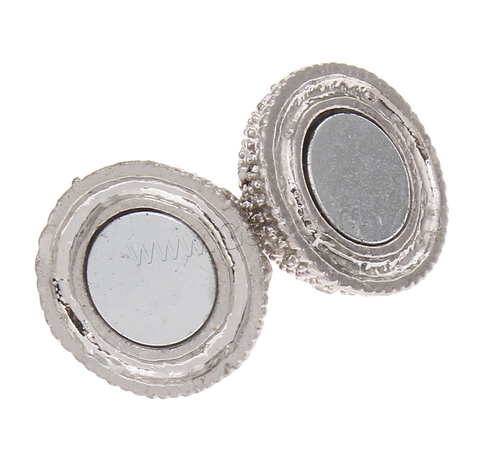 Zinc Alloy Magnetic Clasp, Round, plated, with Mideast rhinestone & single-strand, more colors for choice, lead & nickel free, 16mm, Hole:Approx 1.5mm, Sold By PC