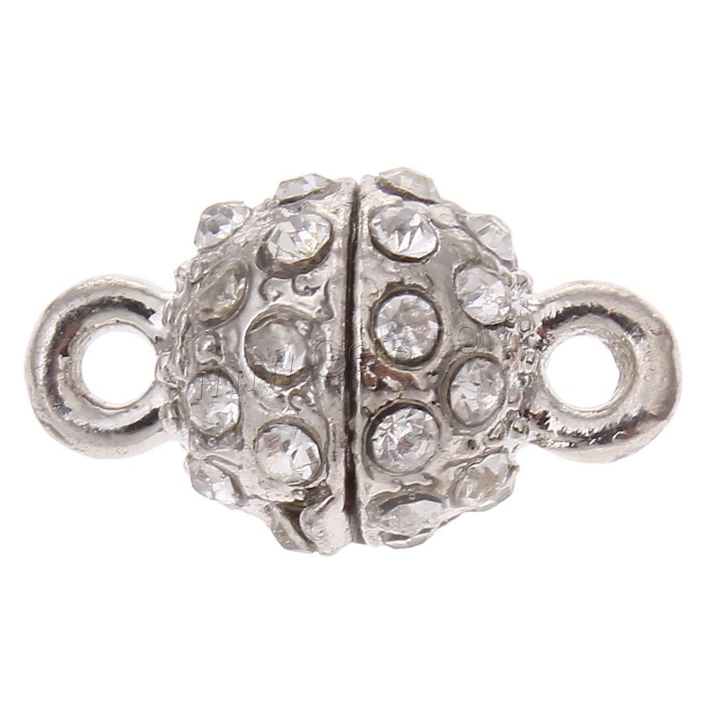Zinc Alloy Magnetic Clasp, Round, plated, single-strand, more colors for choice, 9mm, Hole:Approx 2mm, Sold By PC