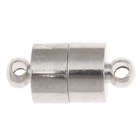 Brass Magnetic Clasp, Column, platinum color plated, single-strand, nickel, lead & cadmium free Approx 1mm 