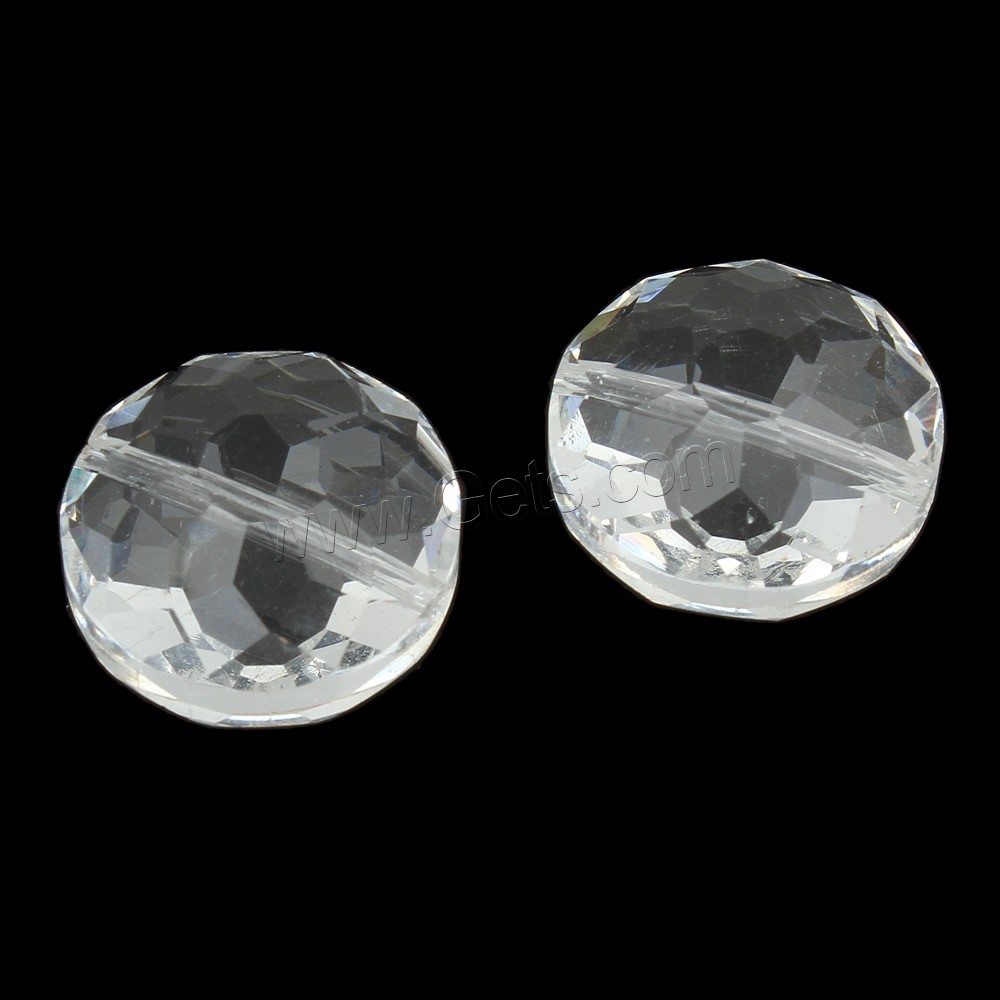 Bolas de cristal redondo y plano, Redondo aplanado, transparente & diverso tamaño para la opción & facetas, agujero:aproximado 1mm, 100PCs/Bolsa, Vendido por Bolsa