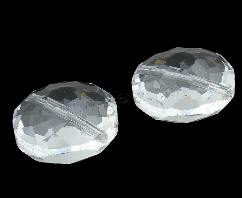 Flat Round Crystal Beads, transparent & different size for choice & faceted, Hole:Approx 1mm, 100PCs/Bag, Sold By Bag
