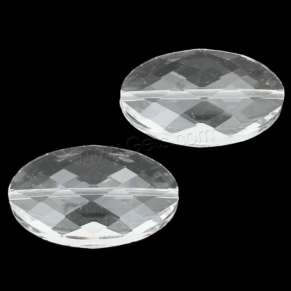 Perles de cristal ovales, ovale plat, transparent & normes différentes pour le choix & facettes, 100PC/sac, Vendu par sac