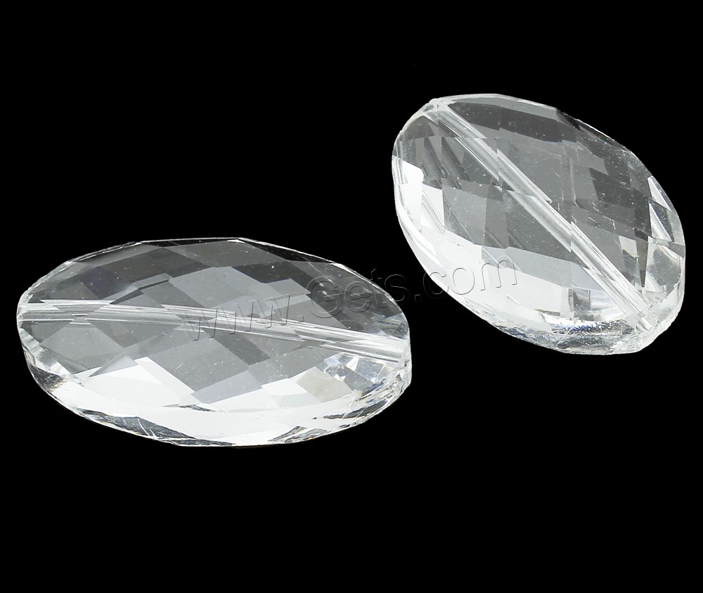 Oval Crystal Beads, Flat Oval, transparent & different size for choice & faceted, 100PCs/Bag, Sold By Bag