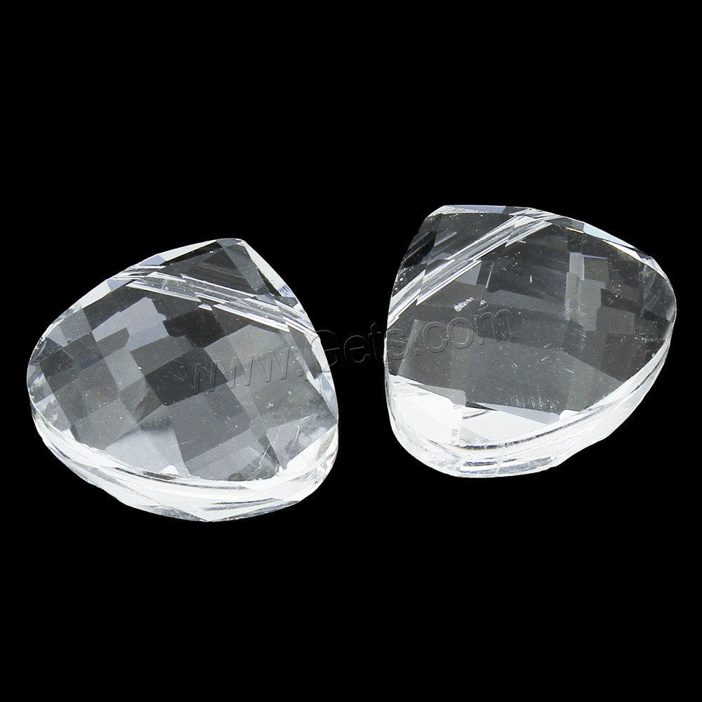 Abalorios de cristal triangular, Triángulo, transparente & diverso tamaño para la opción & facetas, agujero:aproximado 1mm, 100PCs/Bolsa, Vendido por Bolsa