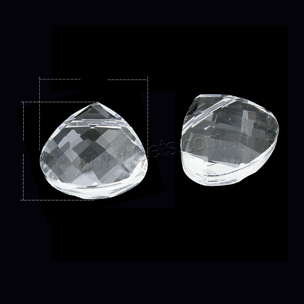 Triangular Crystal Beads, Triangle, transparent & different size for choice & faceted, Hole:Approx 1mm, 100PCs/Bag, Sold By Bag