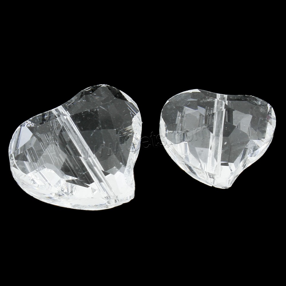 Perles de cristal coeur, transparent & normes différentes pour le choix & facettes, 100PC/sac, Vendu par sac
