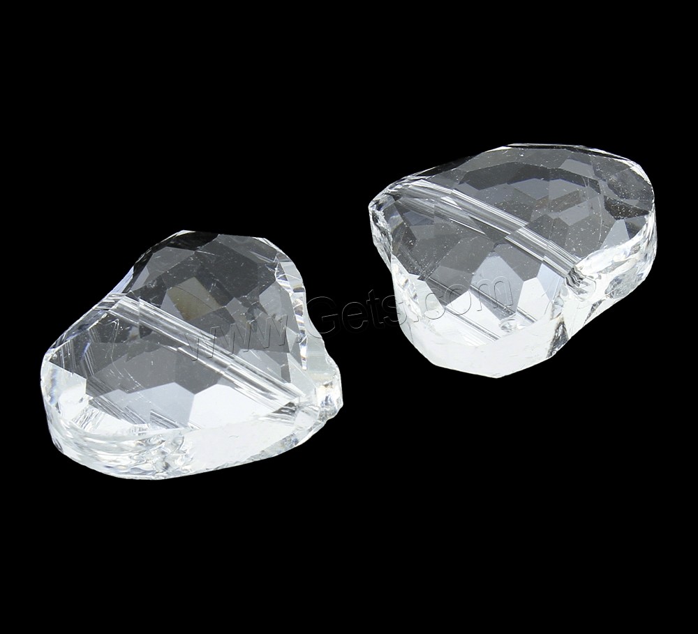 Abalorios de Cristal con Forma de Corazón, transparente & diverso tamaño para la opción & facetas, 100PCs/Bolsa, Vendido por Bolsa