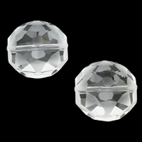 Abalorios de Cristal con Forma Oval, Redondo Aplanado, transparente & facetas, 18x10mm, agujero:aproximado 1mm, 100PCs/Bolsa, Vendido por Bolsa
