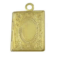 Brass Locket Pendants, Rectangle, plated 