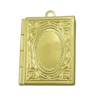 Colgante medallón de bronce, metal, Rectángular, chapado, más colores para la opción, 19x27x4mm, Vendido por UD