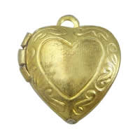 Brass Locket Pendants, Heart, plated Approx 1mm 