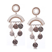 Zinc Alloy Drop Earring, with Iron, stainless steel post pin, gold color plated, nickel, lead & cadmium free, 98mm 