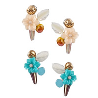 Resin Zinc Alloy Earring, with Resin, stainless steel post pin, Flower, plated nickel, lead & cadmium free, 25mm 