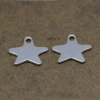 Colgante de gota de latón para cadena, metal, Estrella de Mar, chapado en color de plata, 9x9x0.8mm, agujero:aproximado 1mm, Vendido por UD