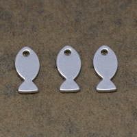 Brass Extender Chain Drop, Fish, silver color plated Approx 1mm 
