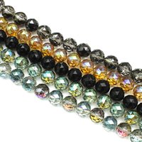Round Crystal Beads, colorful plated, faceted 16mm Approx 1.5mm Approx 23.5 Inch, Approx 