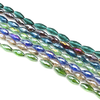 Perles de cristal ovales, Placage coloré, facettes, plus de couleurs à choisir Environ 1mm Environ 26 pouce, Environ Vendu par brin