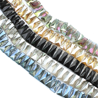 Mode Kristall Perlen, Trapez, bunte Farbe plattiert, facettierte, mehrere Farben vorhanden, 11x20x7mm, Bohrung:ca. 1mm, Länge:ca. 30.5 ZollInch, ca. 90PCs/Strang, verkauft von Strang