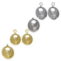 Fashion Stainless Steel Jewelry Sets, pendant & earring, Flat Oval, plated, hollow 53mm Approx 