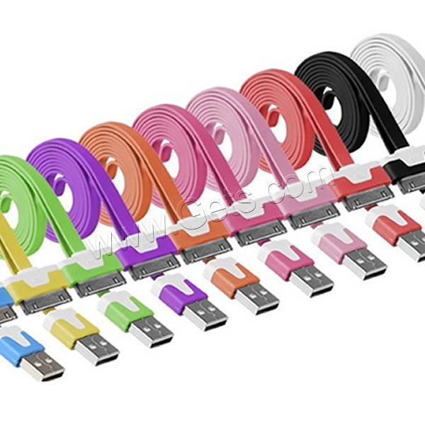 Plastic Data Cable, platinum color plated, different size for choice & different styles for choice, mixed colors, Sold By Strand
