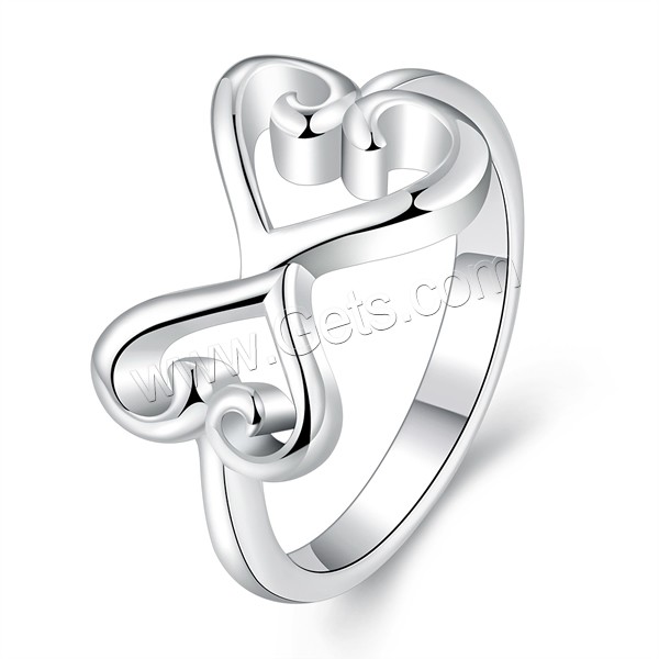 Brass, Heart, real silver plated, different size for choice, 12mm, Sold By PC