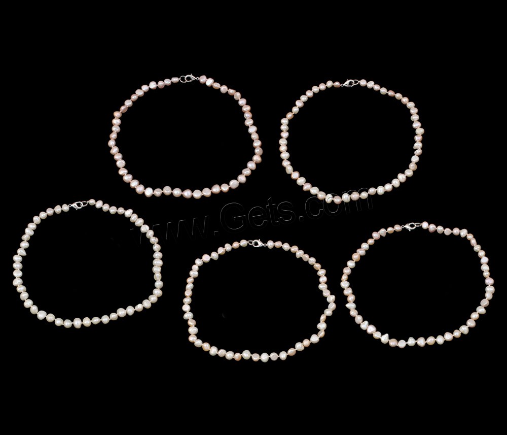 Collar de Perlas Natural de Freshwater, Perlas cultivadas de agua dulce, latón cierre, Barroco, longitud diferente para la opción & diferentes estilos para la opción, más colores para la opción, 8-9mm, Vendido por Sarta