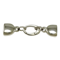 Stainless Steel Snap Clasp, with end cap, original color  Approx 
