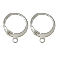 316 Stainless Steel Lever Back Earring Wires, with loop, original color, nickel, lead & cadmium free [