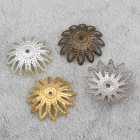 Eisen Perlenkappen, Blume, plattiert, keine, frei von Nickel, Blei & Kadmium, 18x4mm, Bohrung:ca. 1mm, 2000PCs/Tasche, verkauft von Tasche