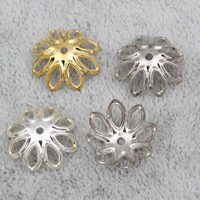 Eisen Perlenkappen, Blume, plattiert, keine, frei von Nickel, Blei & Kadmium, 14x4mm, Bohrung:ca. 1mm, 2000PCs/Tasche, verkauft von Tasche