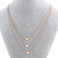 Fashion Multi Layer Necklace, Zinc Alloy, with iron chain, with 6.5cm extender chain, Heart, plated , nickel, lead & cadmium free Approx 16.9 Inch 