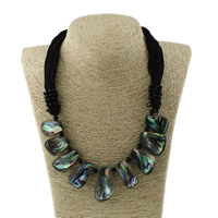 Abalone Shell Necklace, with Nylon Cord, natural 5- Approx 21 Inch 