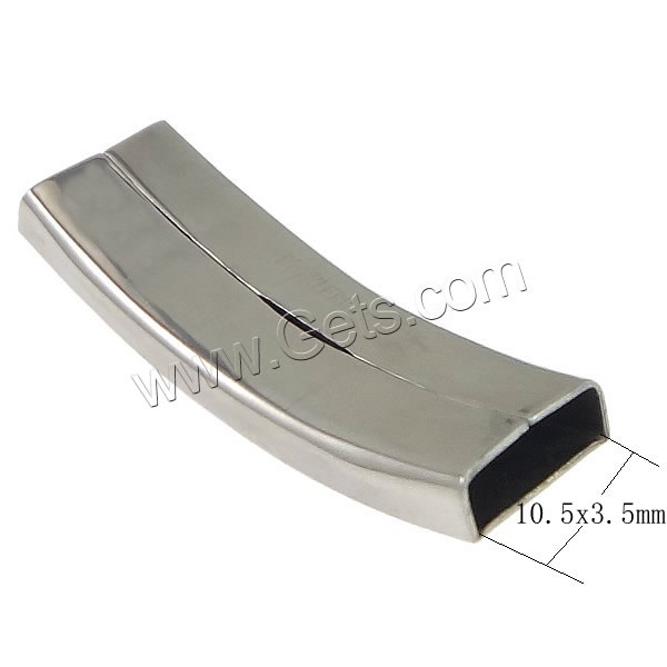 деталь манжетного браслета из нержавеющей стали, нержавеющая сталь, Прямоугольная форма, Индивидуальные, оригинальный цвет, 38x12.5x5mm, отверстие:Приблизительно 10.5x3.5mm, продается PC