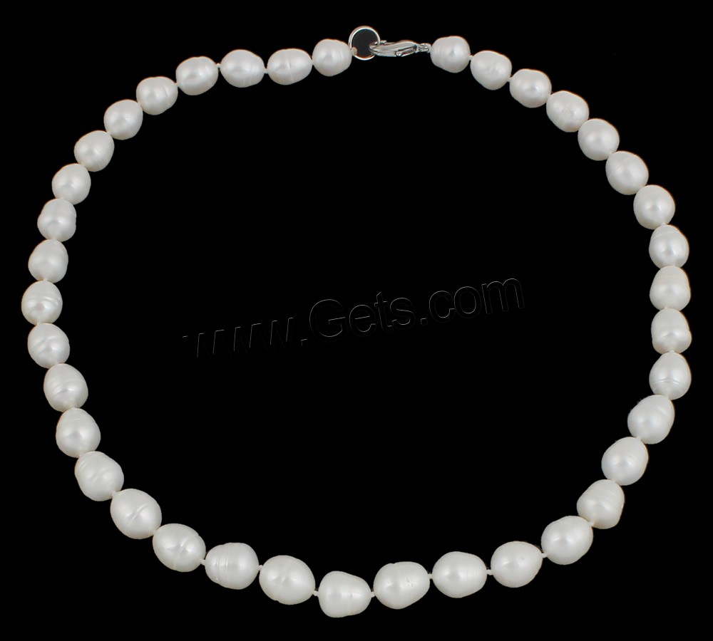 Natural Freshwater Pearl Necklace, brass clasp, Potato, different length for choice & different styles for choice, white, 8-9mm, Sold By Strand