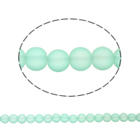 Glass Beads, Round, frosted, turquoise blue, 10mm Approx 1.5mm Approx 12 Inch, Approx 