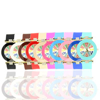 Bracelets de montre pour femmes, alliage de zinc, avec verre & silicone, mouvement chinoise, Placage, réglable & imperméable & avec strass, plus de couleurs à choisir 20mm Environ 9.1 pouce, Vendu par PC