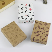 Cardboard Jewelry Set Box, Kraft, finger ring & earring, with Cardboard, Square 