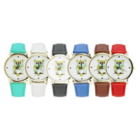 Women Wrist Watch, Zinc Alloy, with PU Leather & Glass, Chinese movement, plated, adjustable & for woman 20mm Approx 9.1 Inch 