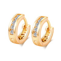 Gets® Jewelry Earring, Brass, Donut, 18K gold plated, micro pave cubic zirconia, nickel, lead & cadmium free 